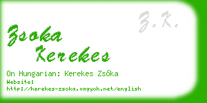 zsoka kerekes business card